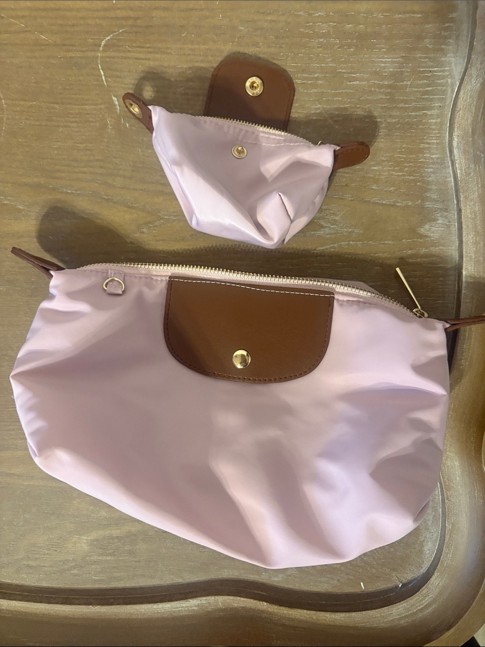 Pink and Brown make up bag